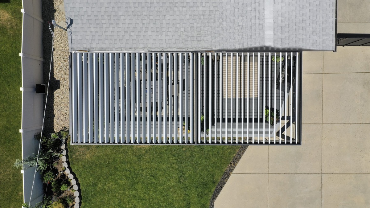Louvered commercial pergolas